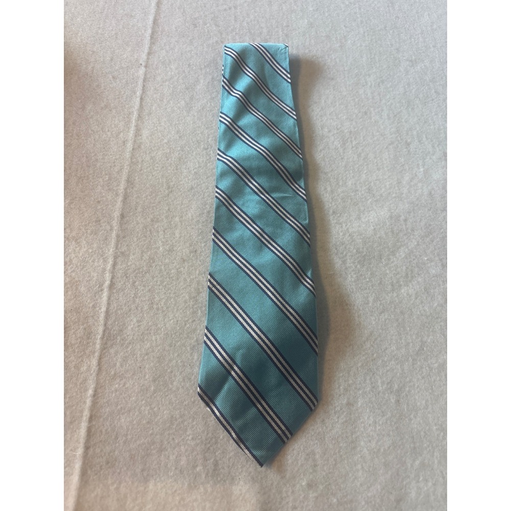 Brooks Brothers Tie Mens OS Blue Excellent Silk Repp Stripe Woven in England 59